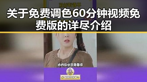 关于免费调色60分钟视频免费版的详尽介绍