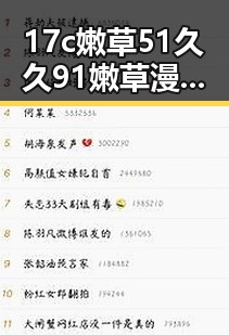 17c嫩草51久久91嫩草漫画官方版下载：天津市用户必备指南