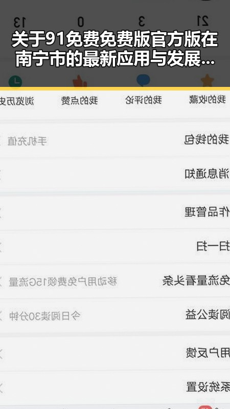 关于91免费免费版官方版在南宁市的最新应用与发展分析