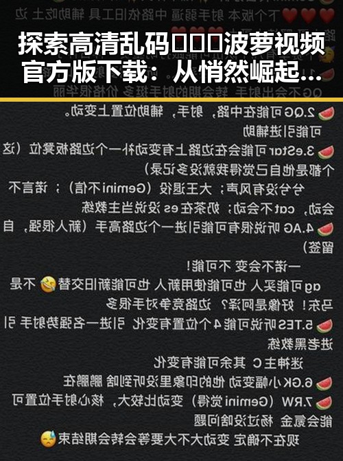 探索高清乱码🔞❌♋波萝视频官方版下载：从悄然崛起到广泛关注的反差之路