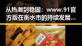 从热潮到稳固：www.91官方版在衡水市的持续发展与影响