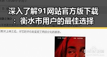 深入了解91网站官方版下载：衡水市用户的最佳选择