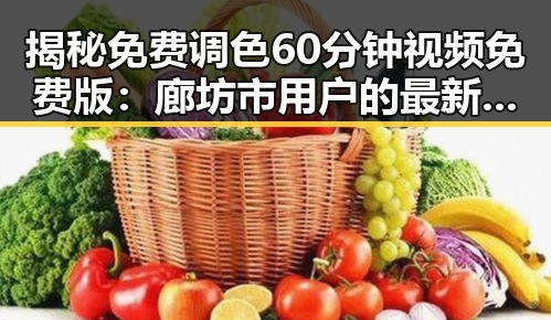 揭秘免费调色60分钟视频免费版：廊坊市用户的最新选择