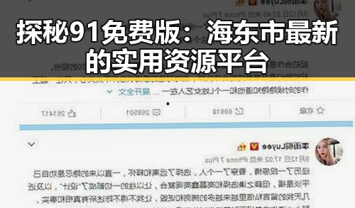 探秘91免费版：海东市最新的实用资源平台