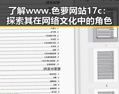 了解 www.色 萝网站17c:探索其在网络文化中的角色
