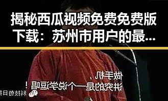揭秘西瓜视频免费免费版下载：苏州市用户的最新选择