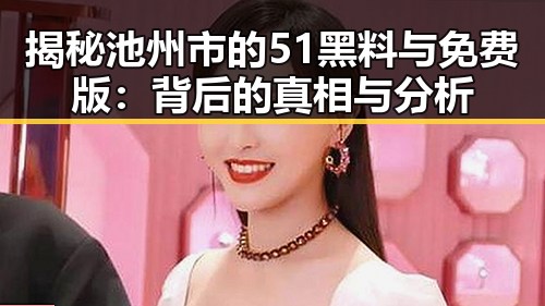 揭秘池州市的51黑料与免费版：背后的真相与分析