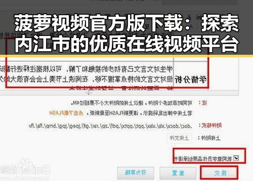 菠萝视频官方版下载：探索内江市的优质在线视频平台
