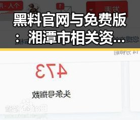 黑料 官网与免费版：湘潭市相关资源全面解析